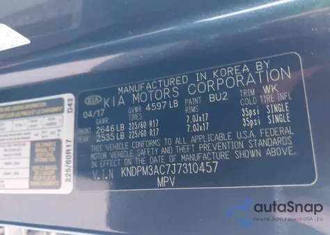 2018 Kia Sportage Lx from USA, damaged, VIN KNDPM3AC7J7310457